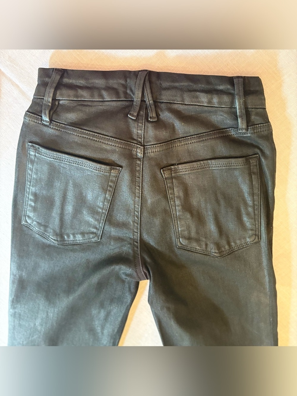 Good American Black High-Shine Skinny Faux Leather Jeans - Picture 5 of 10